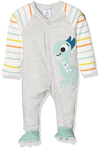 Polarn O. Pyret Baby Lindberg Bodysuit, Grey (Greymelange), 0-3 Months (Manufacturer Size:0-1 Months)