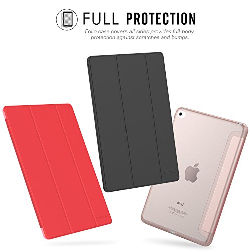 MoKo Hülle für iPad Mini 4 – PU Leder Tasche Schutzhülle Schale Smart Case mit Translucent Rücken Deckel, mit Auto Schlaf / Wach Funktion und Stanfunktion für Apple iPad Mini 4 2015 Genaration 7.9 Zoll IOS Tablet, Space Grau - 5