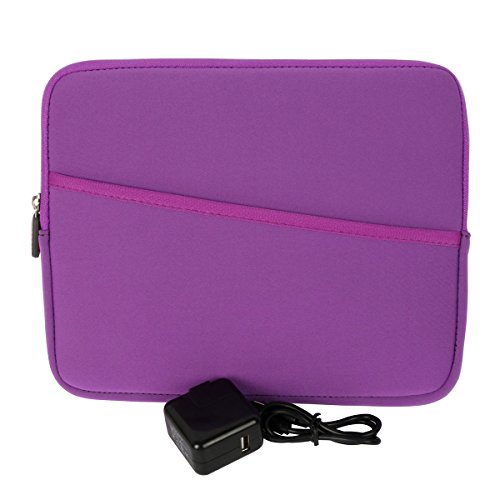 für bis zu 11″ Tablet Nylon Schutzhülle Pouch Tasche mit Samt im Inneren passt Apple iPad Air / Samsung Galaxy Tab / Chromo / Alldaymall / Drache Touch / Microsoft Surface von co2CREA (violett) - 6