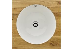 Clickbasin Undercounter Round Bathroom Basin | Sits Under The Counter | in White Ceramic with Overflow | 390mm Diameter Montijo