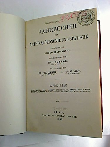 Jahrbücher für Nationalökonomie und Statistik. - III. Folge, 17. Bd.