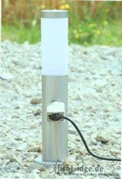 Nordlux Edelstahl Leuchte Stand 45 cm Höhe mit Steckdose