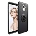 Produktbild Weich Silikon Hülle für Galaxy J6 2018,Ultra Slim Matt Hülle für Galaxy J6 2018,Moiky Stilvoll Stoßfest HandyHülle mit Auto Magnet Metall 360 Ring Halter Ständer Hülle - Schwarz