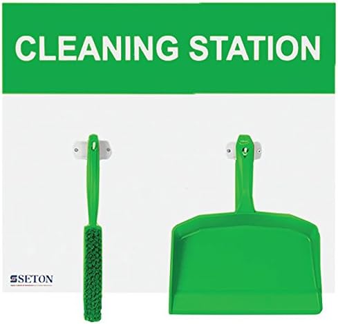 440 x 605 mm small hand brush shadow board green - janitorial supplies - brushes