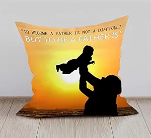 DreamVio Soft Fabric Cushion, Pillow for World's Best Dad,Pyare Papa,Gifts for Daddy,Grandpa on Birthday's & Father's Day Color : Orange Size : 12 x 12 inch Design 20