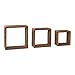 Produktbild Rebecca Mobili 3er-Set Wandregale Regale quadratisch Naturholz dunkel Cube Vintage Chic Wohnzimmer Zuhause - 26 x 26 x 9 cm (H x B x T) - Art. RE4180