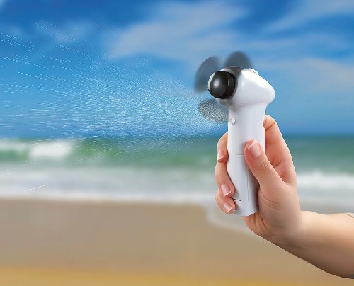 PEARL Mini-Sprüh-Ventilator mit Feinzerstäuber, Batteriebetrieb - 3