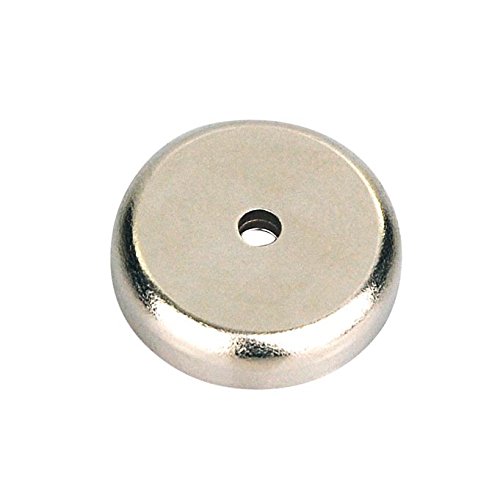 Neodym Magnet mit Chromblende und Bohrloch, bis 16 kg, Durchmesser 25,4 mm, Magnethalter, Rundmagnet