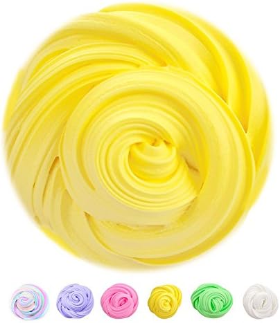 Fluffy Slime - Jumbo Floam Slime Sludge Toy Satisfying Slime Stress Relief Toy for Kids and Adults Soft Stretchy and Non-sticky （Yellow）