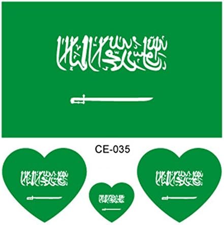 2018 World Cup Top 32 National Flag Body Face Sticker Temporary Tattoo Stickers Heart-shaped on Face Arm 32 Teams size Saudi Arabia