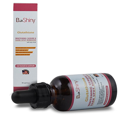 BeShiny Glutathion Skin Whitening Serum und Dark Spot Remover Leistungsstarke Altersflecken Corrector für Gesicht, Hände, Körper mit Kojic Acid mindert Akne, Pickel, Falten, dünne Linien, dunklen Flecken, Altersflecken & Hyperpigmentierung - 4
