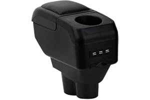 ZENVI Reposabrazos Compatible with OPEL Corsa E Apoyabrazos 2014-2018 Centro Consola Organizador Caja Doble Espacio Almacenamiento y 6 puertos USB