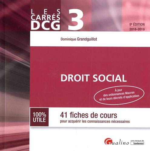 Download Droit social DCG 3 : 41 fiches de cours pour acquérir les connaissances nécessaires Download Droit social DCG 3 : 41 fiches de cours pour acquérir les connaissances nécessaires
