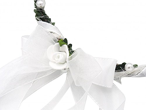 Haarschmuck Haarkranz Weiß Kopfschmuck Hochzeit Kommunion Taufe Blumenkind - 3