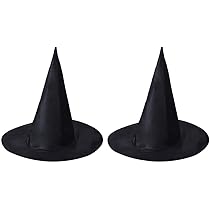 Cappelli Da Strega Halloween - Confezione Da 2 Pezzi Per Adulti E Bambini (Nero) - Foto 6