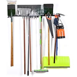 Sunix Support de Rangement d'Outils, Racks Organisateur d'outil Organisateur d'Outil Supports de Stockage pour la Maison et Support Mural de Garage avec 6 Crochets Amovibles, Lot de 2