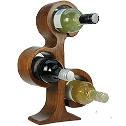 Namesakes 2 Bouteilles - Porte-vin - Porte-Bouteille - Sculpture Arbre de Vie - Ornement pour la Maison - Cuisine - Rangement pour Le vin - Sculpté à la Main en Bois - Idée de Cadeau Unique