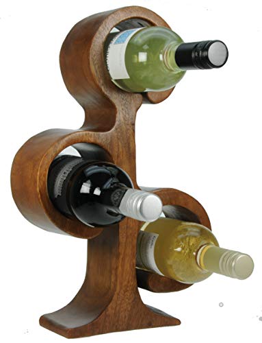 Namesakes 2 Bouteilles - Porte-vin - Porte-Bouteille - Sculpture Arbre de Vie - Ornement pour la Maison - Cuisine - Rangement pour Le vin - Sculpté à la Main en Bois - Idée de Cadeau Unique