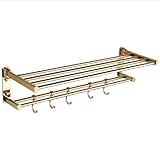 Handtuchhalter Handtuchstange Handtuchständer Kupfer Casting Aktivität Falte Continental Doppelschicht Golden CONGMING (Farbe : Gold, größe : 50cm)
