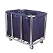 Produktbild Unbekannt YXX-Trolley Heavy-Duty-Wäsche Sorter Veranstalter Wagen mit Rädern, Rollen Wäschekorb mit abnehmbaren Taschen, Edelstahlhalterung (Farbe : Blau)