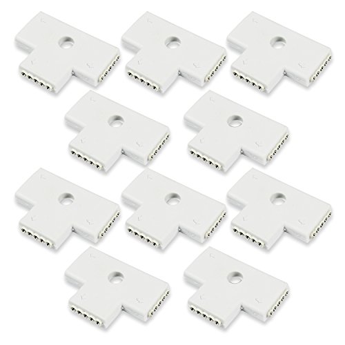 L-Form 5 PIN LED Light Strip-Adapter Anschluss für 5050 RGBW-Streifen Licht Weiß (10 Stück) (T shape)