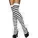 Produktbild Damen schwarz & weiß Gestreift Handschellen oder Kariert Überführen WPC Polizistin Gefangene Polizist Räuber Sexy Halloween Kostüm Strümpfe Socken - Gestreift