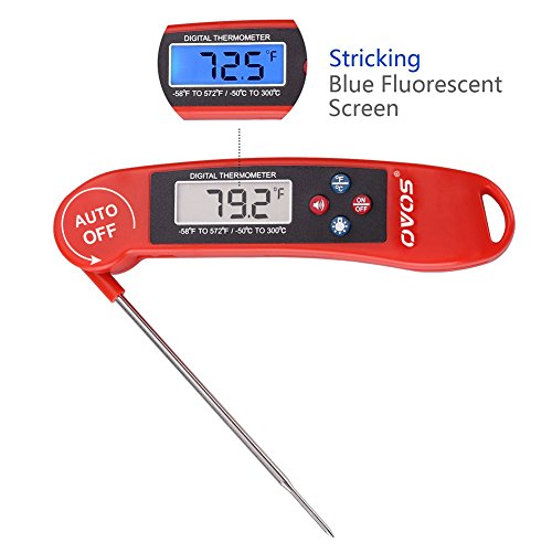 OVOS Neues Design Elektronische Reden Eigenschaft Thermometer Mit Instant Lesen Sie LCD-Schirm Am für Lebensmittel Fleisch Grill Milch Und Badewasser - 3