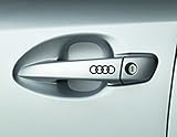 St1ck-it - Pegatina para manija de coche para modelos de Audi (A3, A4 y A6), diseño de logotipo de Audi, 6 unidades