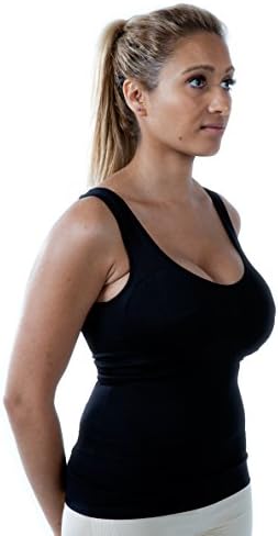 Seamless Firm Control Camisole, Seamless, Subtle Removeable Padding, Designed to Slim the Silhouette as Flattens Stomach, Lifts the Bust, Creates a Smaller Waist, Light to wear, Ideal under all your Summer Clothes (XL 12-14, Black)