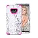 Produktbild MuSheng for Samsung Galaxy Note 9 Hülle Case, Fashion Leichter Granit Marmor Kontrast Farbe PC Hart Hülle für Samsung Galaxy Note 9 (Hot Pink)
