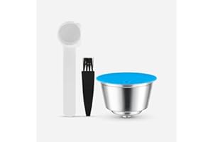 I Cafilas capsula riutilizzabile in acciaio inox per Dolce Gusto, ricaricabile capsula di ricambio per Dolce Gusto, con 1 cucchiaino da caffè e 1 spazzola per la pulizia