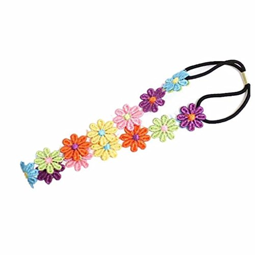 Amcool Baby Mädchen Bestickt Blumen Niedlich Elastisch Haarband - 2