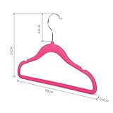 HOMFA Kinder 40er Kleiderbügel 30cm Samtkleiderbügel für Kinder und Baby mit Samt überzogen Draht Haken drehbar Antirutsch (40er rosa) - 4