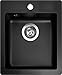 Produktbild Granit Einbauspüle Spüle Spülbecken schwarz eckig GQS 100W-601 425x500x195 mm