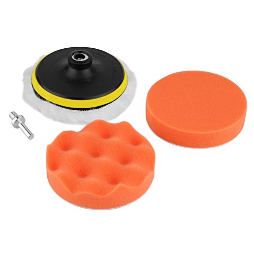 Preisvergleich Produktbild Ruirain-DE New 5 inch Buffing Pad Auto Car Polishing Sponge Wheel Kit with M10 Drill Adapter Buffer