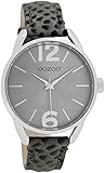 Oozoo Damen-/Kinderuhr mit Lederband 38 MM Silbergrau/Grau JR284