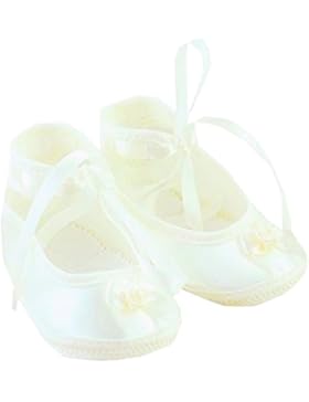 Taufschuhe Baby Schuhe Mädchen Taufe Hochzeit Ballerina in Farbe: Creme aus Satin