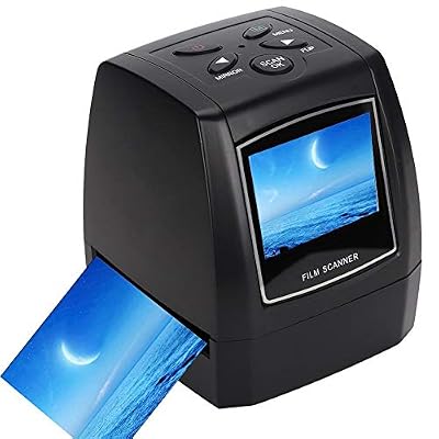 Kafuty Scanner de photos et de films Ecran LCD 2,36 pouces Convertisseur de films 35 mm haute résolution, Négatifs en photos numériques, Couleurs positives/négatives, Diapositives couleur/noir et blanc, Aper