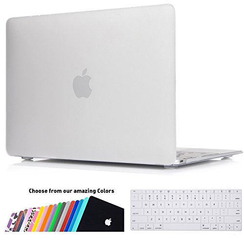 MacBook 12 Retina Hülle Case, iNeseon Ultra Slim Gummierte Hartschale Tasche Cover Shell, US Transparent und EU Transparent Tastatur Abdeckung Schutzhülle für Apple MacBook 12 Zoll mit Retina Display [Modell:A1534] (Transparent)