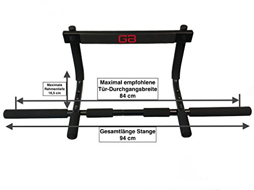 GRAVITY BOOST® Ultimate Pull Up – Einstellbare Klimmzugstange aus 100% verstärktem Stahl (EN ISO 20957-1) – Frustfreie Montage am Türrahmen ohne Schrauben – Inklusive Gratis Trainingshandbuch! – The Bodyweight Training System® (Türrahmen – Türreck – Klimmzug) - 3