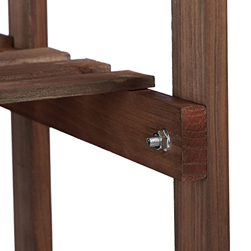 Relaxdays Blumenregal aus Holz, 5 Ebenen, Blumenständer für innen, Mehrstöckig, HBT: ca. 125 x 81 x 25 cm, dunkelbraun - 4