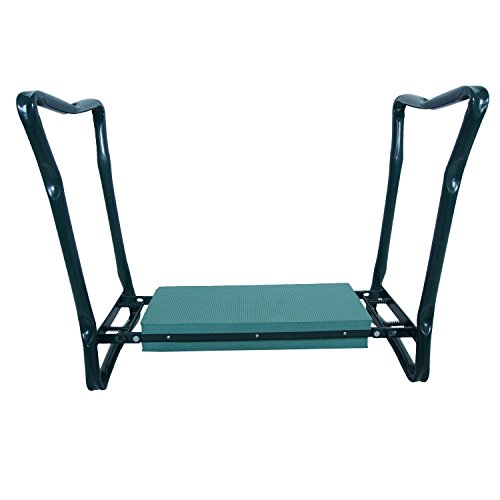 2 in 1 tragbare Kniebank, zusammenklappbar mit Schaumstoff gepolstert Hocker Sitz Stuhl – Robuste Metall Konstruktion - 3