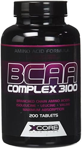 Xcore Nutrition BCAA Complex 3100 200 Tabs - Excellent Amino Acid Formula - Promotes Muscle Growth, Recovery &amp; Perfomance - 33 Servings - 1 Month Supply