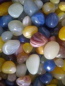 RM Shiny Marble Stone Pebbles for Vase Fillers Outdoor/Garden Decoration, 500g (Multicolour)