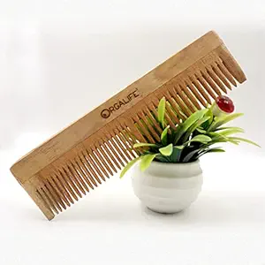 Orgalife Neem Wood Comb | Bio-degradable Eco-friendly, Anti-Bacterial Hair Styling Comb | Hair Growth, Hair fall, Dandruff Control