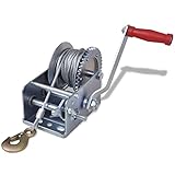 Este cabrestante manual de alta calidad, con una longitud de cable de 10 m, es extremadamente robusto.