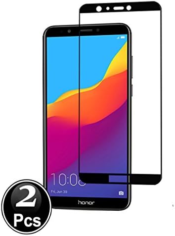 [2 Pack] Huawei Y7 Prime 2018 Screen Protector, [Full Coverage] [Full Adhesive Glue][Auto Absorption] [ Corrected] Ferlinso Case Friendly Bubble Free Tempered Glass Protection Film with Lifetime Replacement Warranty for for Huawei Y7 Prime 2018 (Black)