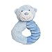 MaSaYa Blue Bonnie Bear Ring Rattle 5'' by Aurora Baby