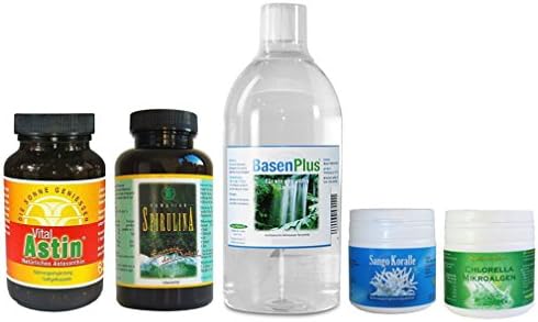 L – FREE DELIVERY – Astaxanthin, 30 SOFTGELS Vitalastin – Spirulina 60 Tablets – 60 Tablets – Sango Coral Alkaline Water Base Plus 500 ml – Chlorella 100 G. – Ivar Ssons Trial Pack – Discount compared to Single Purchase