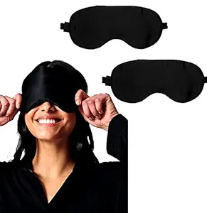 (Pack of 02) Sleeping Eye Mask Slip Night Sleep Eye black 3D Cotton Cover Super Soft & Smooth Travel Masks for Men Women Girls Boys Kids